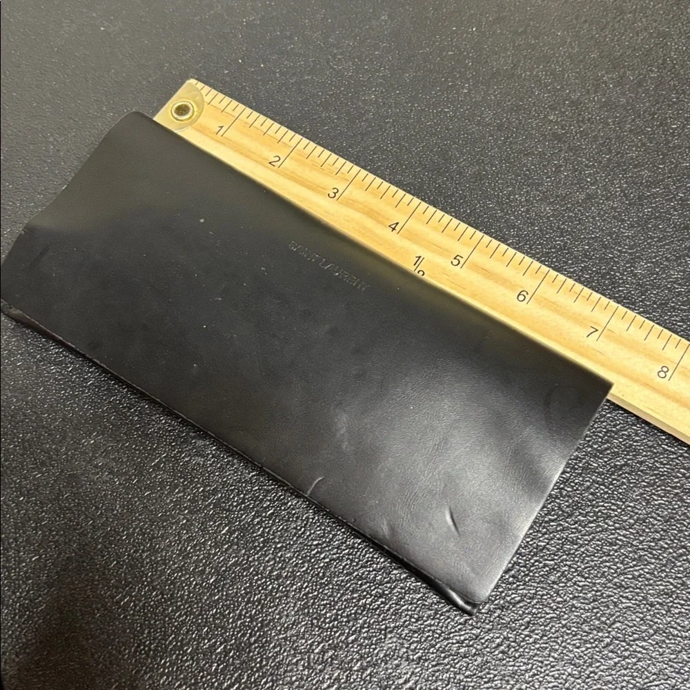 Black Saint Laurent Leather Eyeglass Sunglass Flip Case